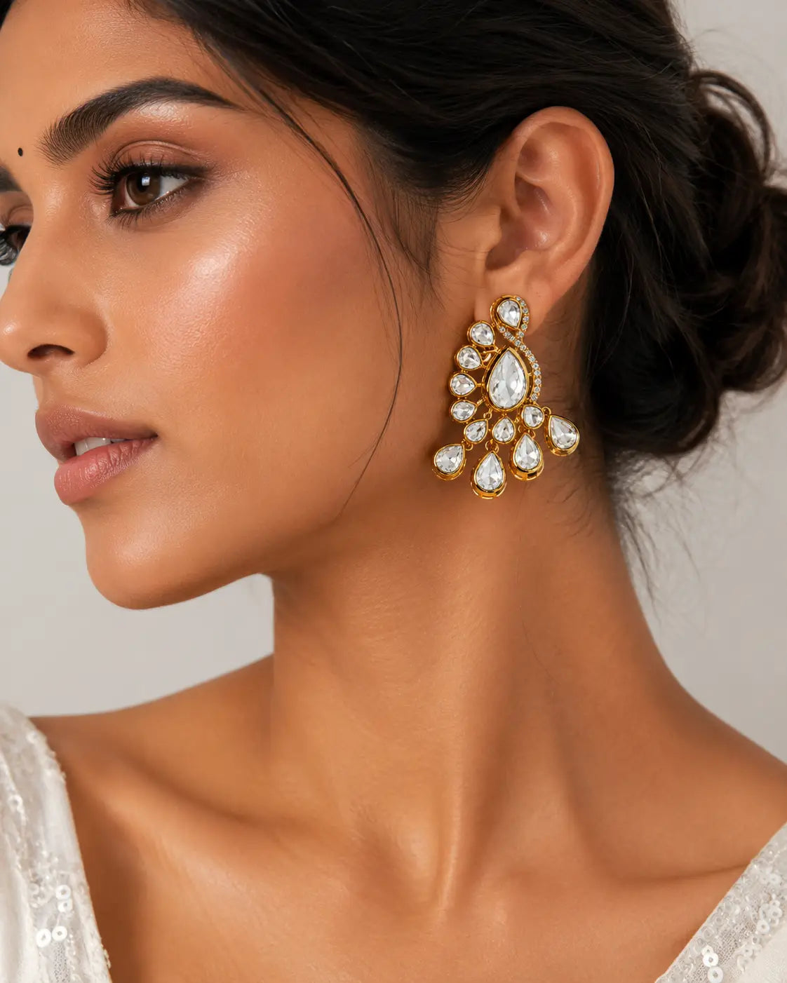 Aurelia Cascade Kundan Drops