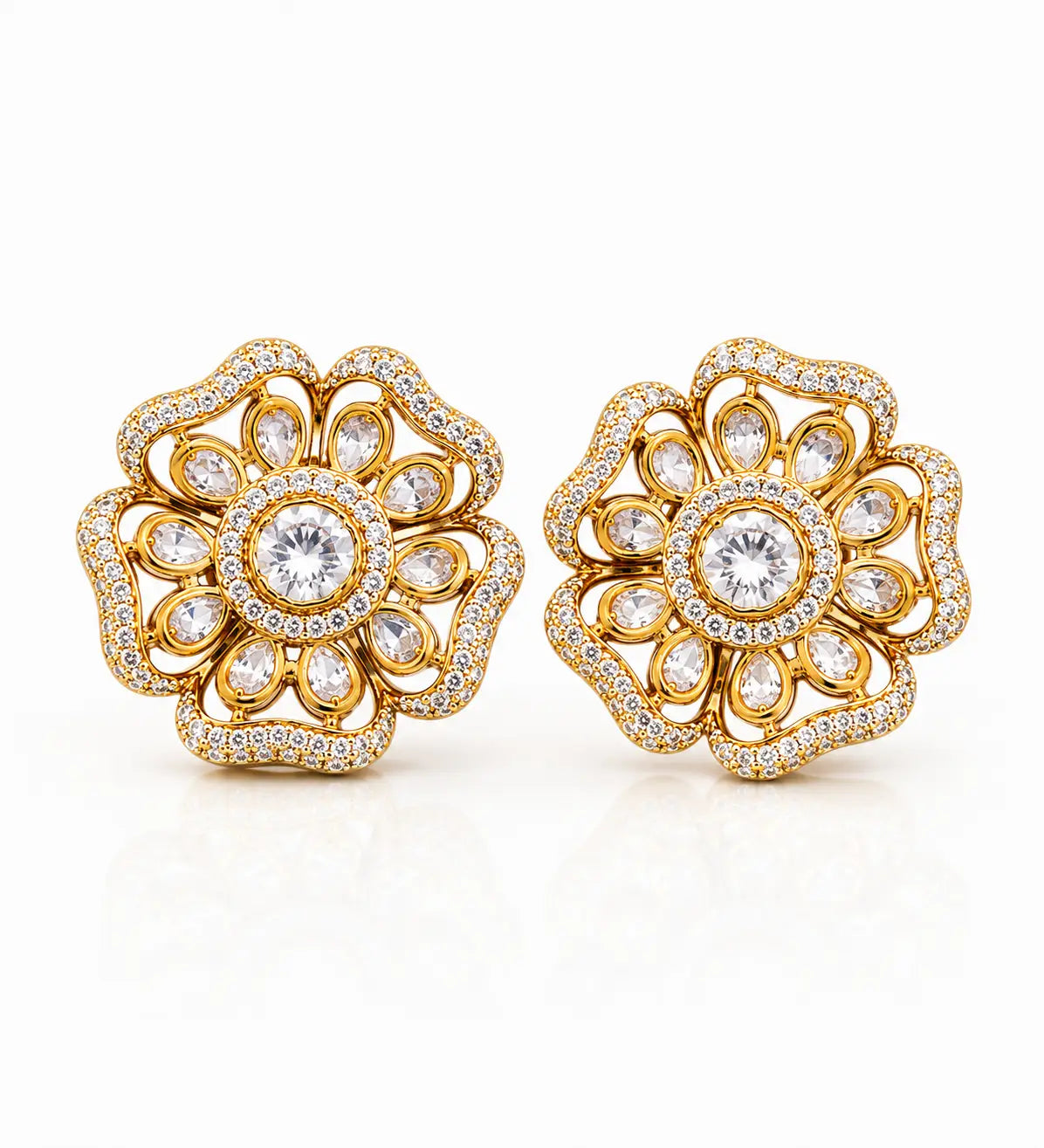 Aurelia Fleur Diamond Stud Earrings
