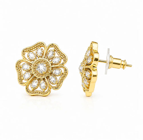 Aurelia Fleur Diamond Stud Earrings