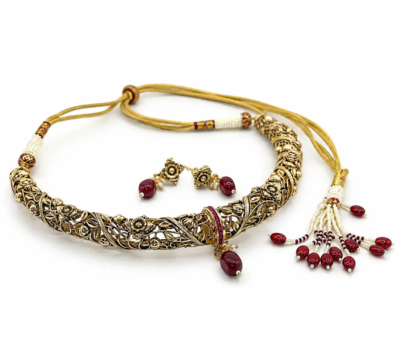 Aurelia Ruby Filigree Choker Set
