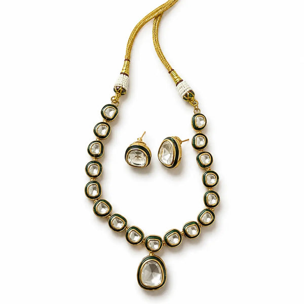 Emerald Aura Kundan Necklace