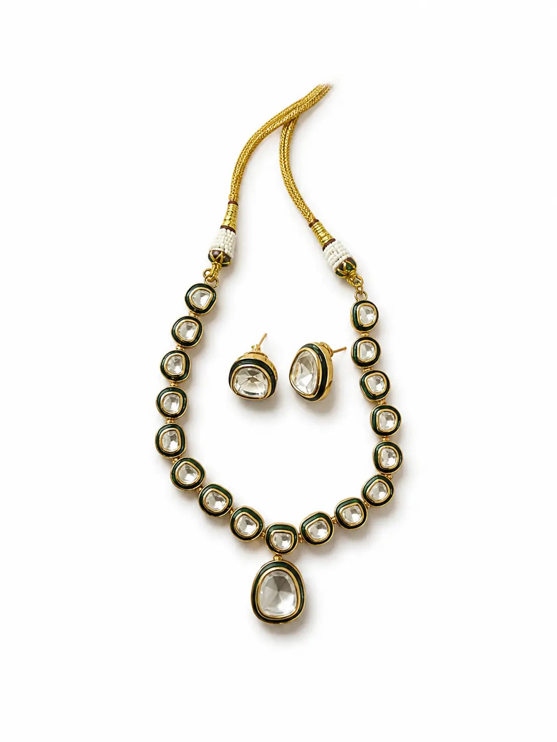 Emerald Aura Kundan Necklace