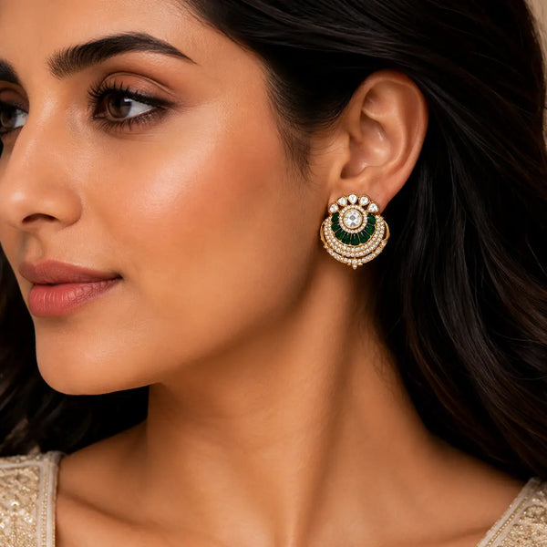 Emerald Royal Crescent Studs