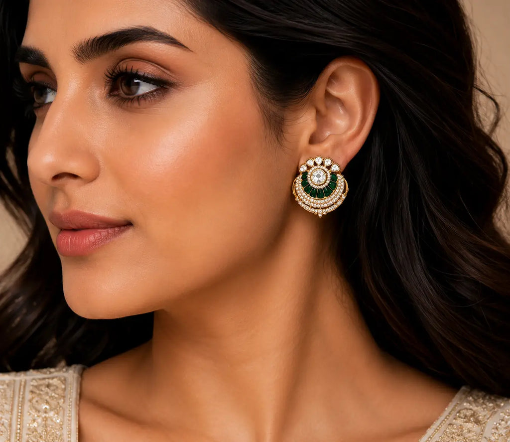 Emerald Royal Crescent Studs