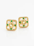 Emerald Radiance FLoral Earrings