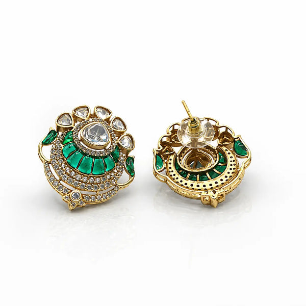 Emerald Royal Crescent Studs