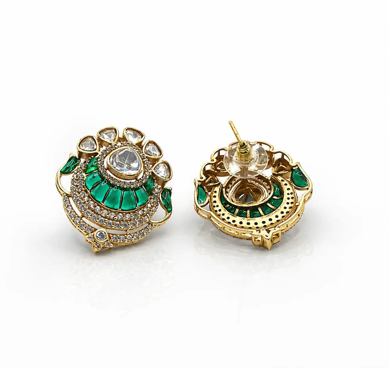 Emerald Royal Crescent Studs