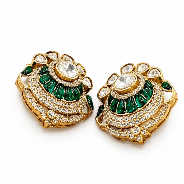 Emerald Royal Crescent Studs