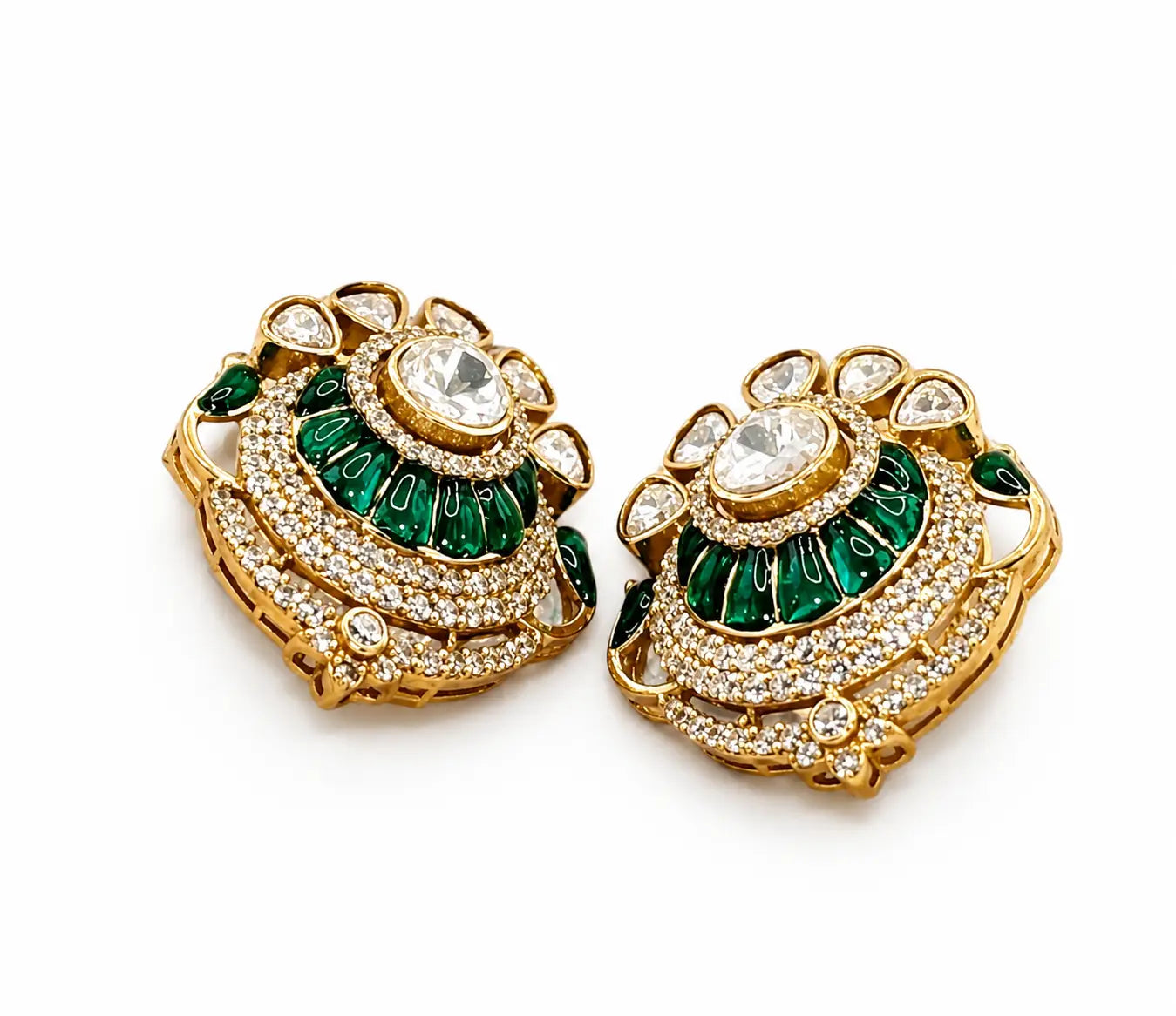 Emerald Royal Crescent Studs