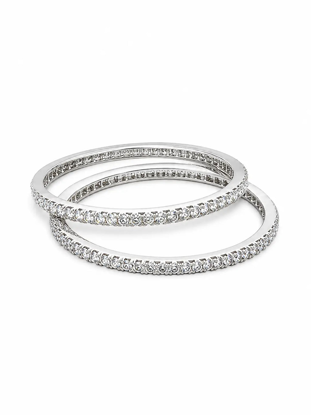 Etoile Pave Diamond Bangles Silver