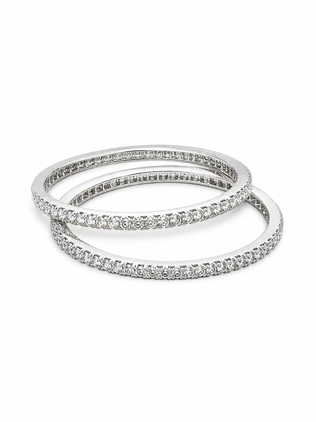 Etoile Pave Diamond Bangles Silver