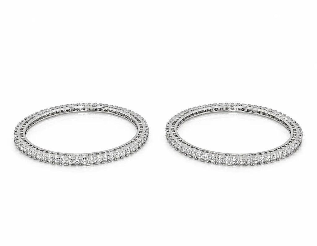 Etoile Pave Diamond Bangles Silver