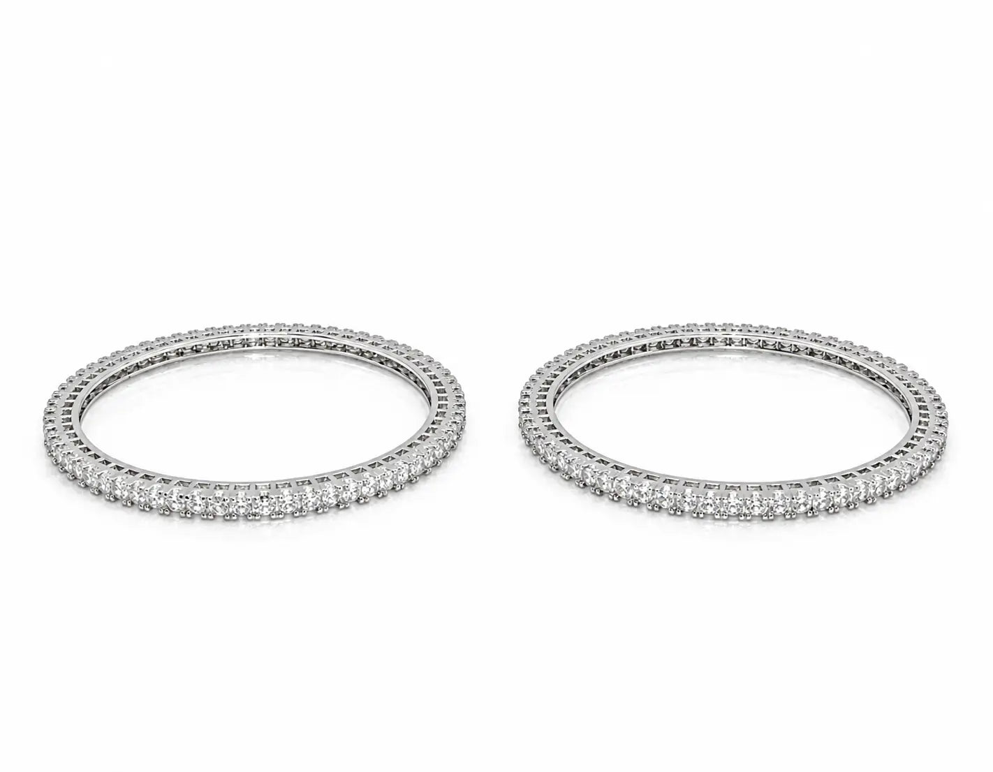 Etoile Pave Diamond Bangles Silver