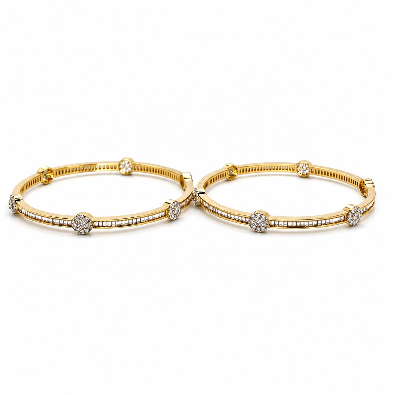 Golden Radiance Diamond Accent Bangles