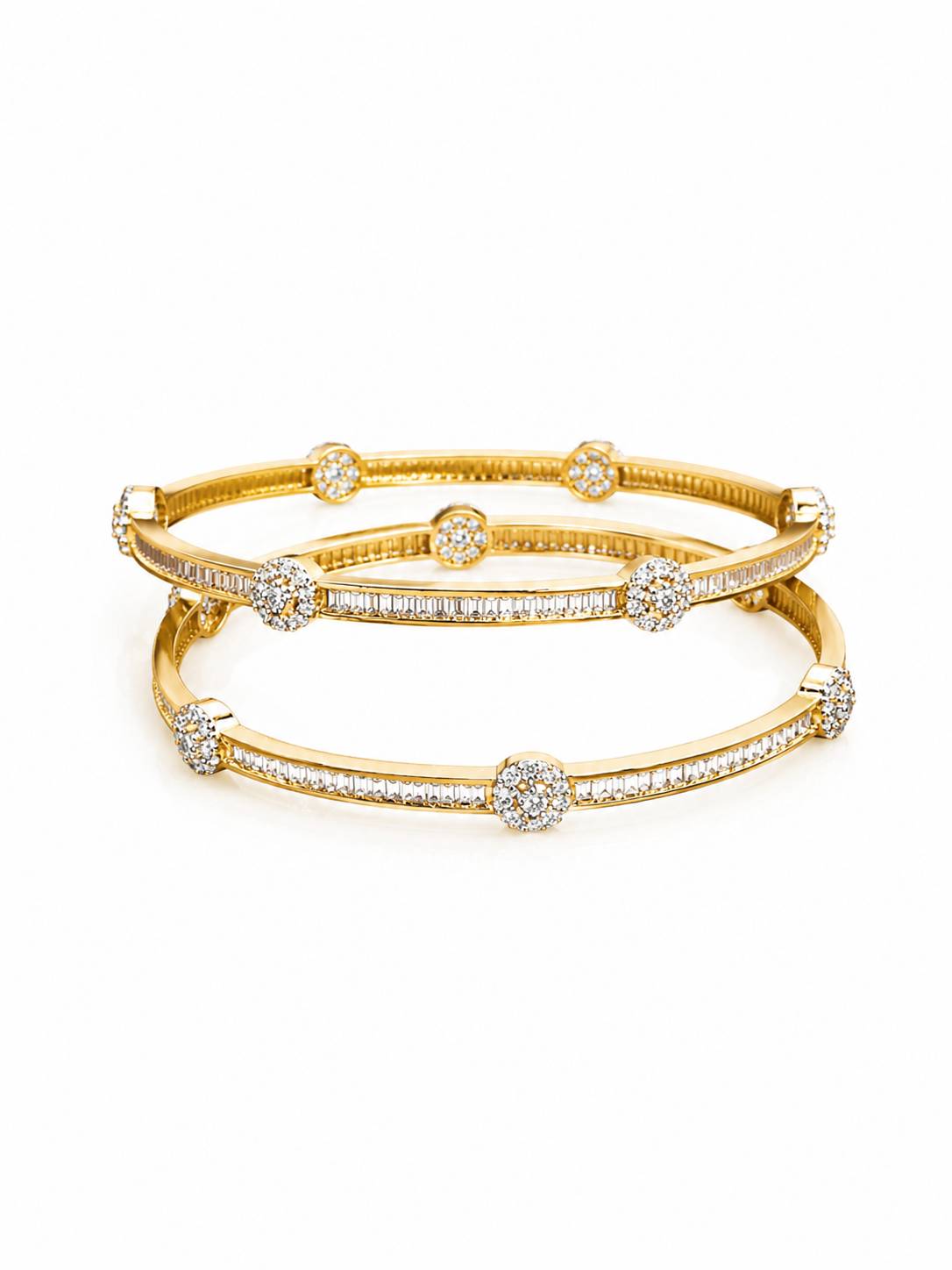 Golden Radiance Diamond Accent Bangles
