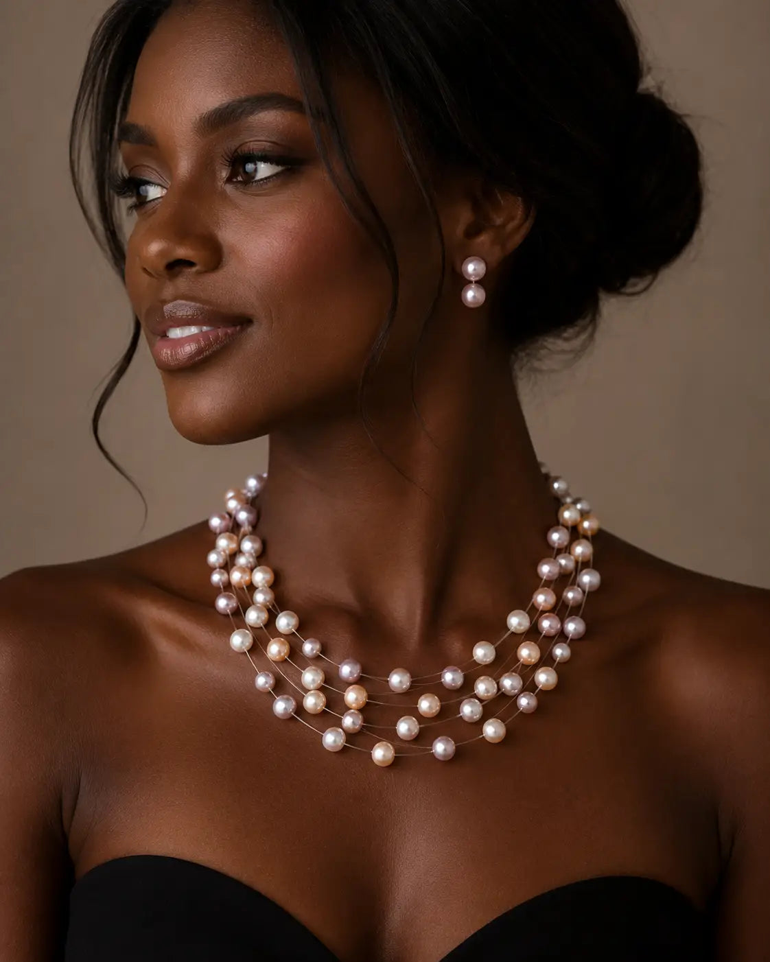 Lumiere Pastel Pearl Necklace (3 pearl necklace)