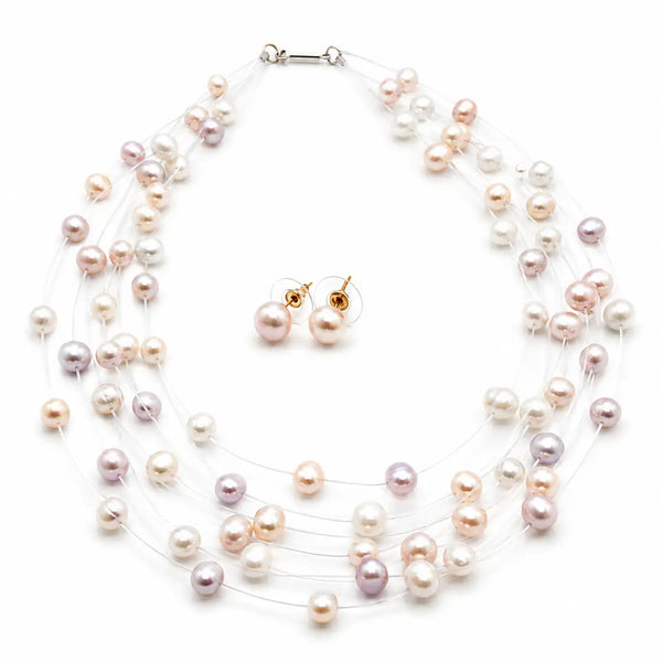 Lumiere Pastel Pearl Necklace (3 pearl necklace)