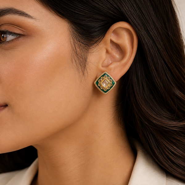 Maison Verde Emerald Stud Earrings