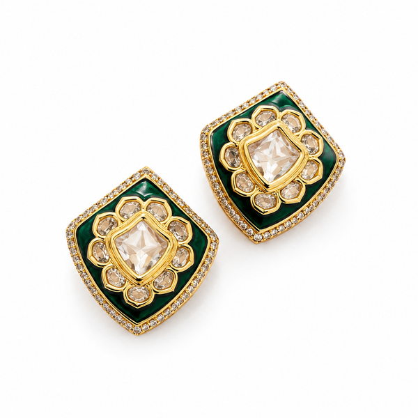 Maison Verde Emerald Stud Earrings