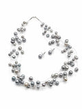Noir Lumiere Floating Pearl Necklace Set (Grey)