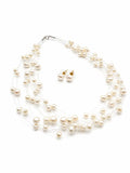 Noir Lumiere Floating Pearl Necklace Set (White)