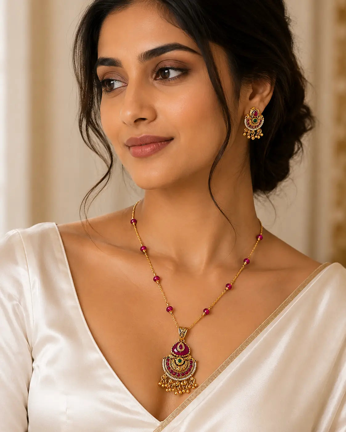 Rivaan Ruby Medallion Set