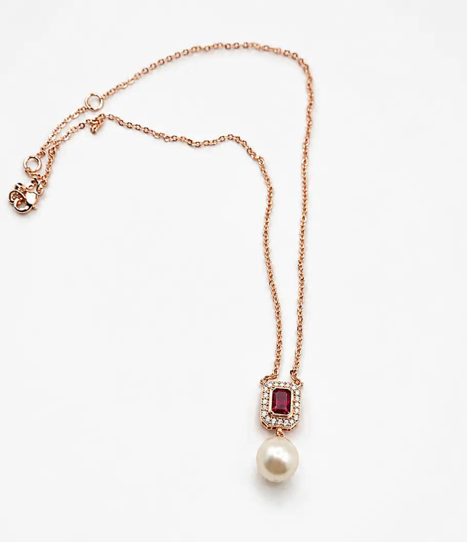 Rose Elise Pearl Drop Pendant