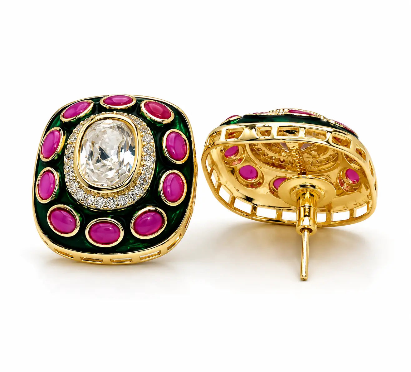 Zarina Emerald Doom Studs