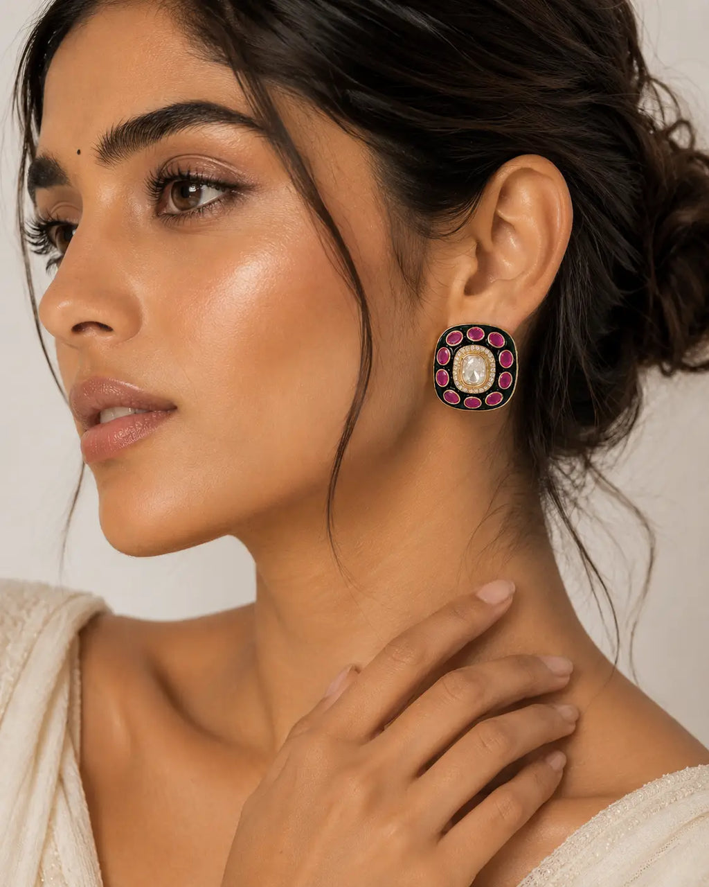 Zarina Emerald Doom Studs